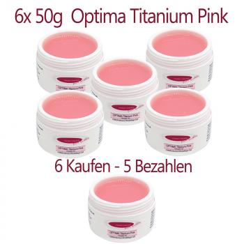 Optima Titanium Pink Fiberglas Gel 6 x 50g